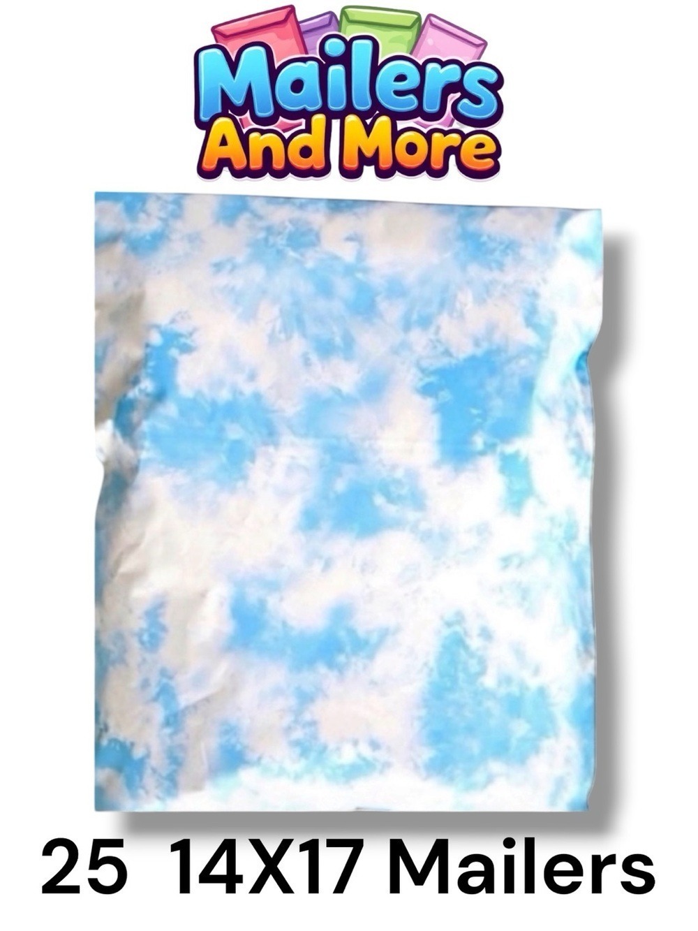 25 14X17 Poly Mailers Cloud Tye Dye ,Shipping Envelopes PRICE IS FIRM - Picture 1 of 12